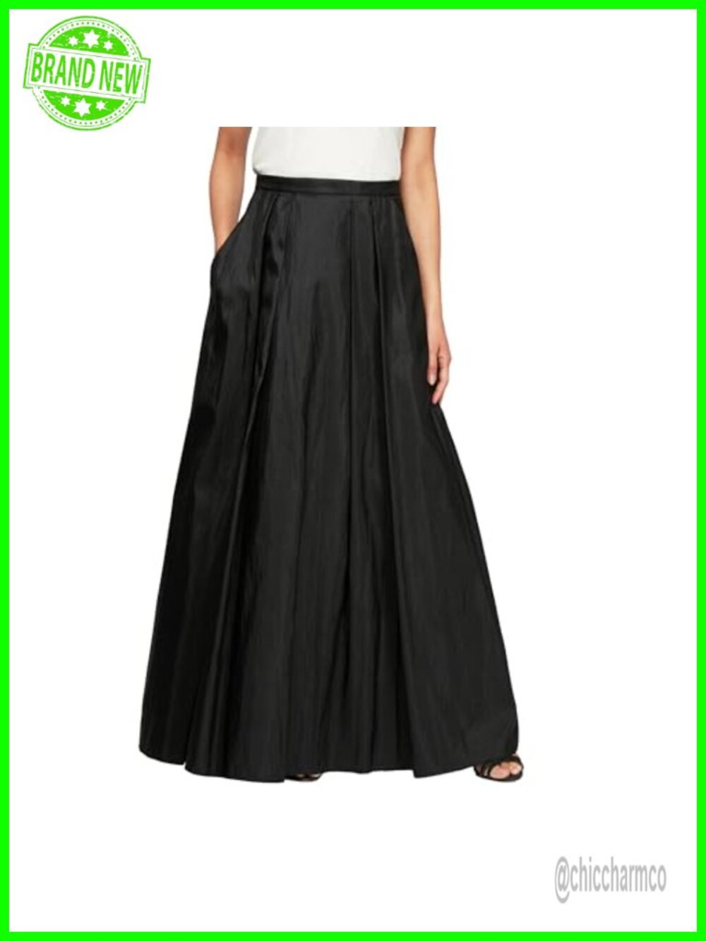 Taffeta A-Line Maxi Skirt Full Length Formal Evening Party
